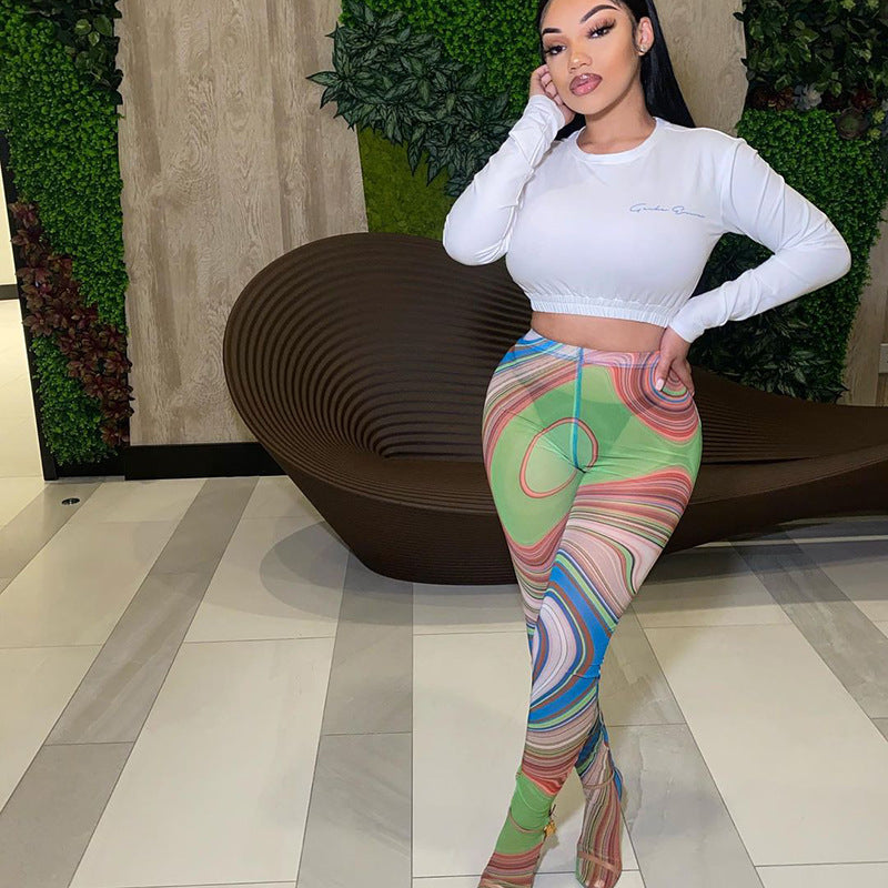 Vivid Swirl Slim Fit Trousers