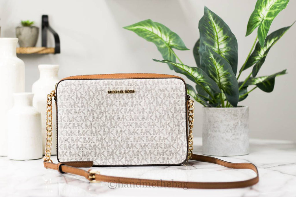 Michael Kors Jet Set Vanilla Leather Crossbody